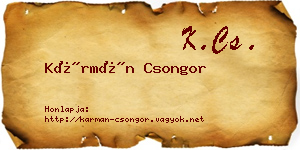 Kármán Csongor névjegykártya